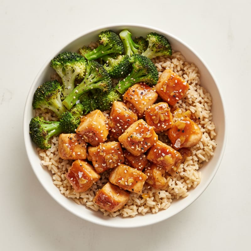 Crispy Honey-Garlic Chicken Bowls