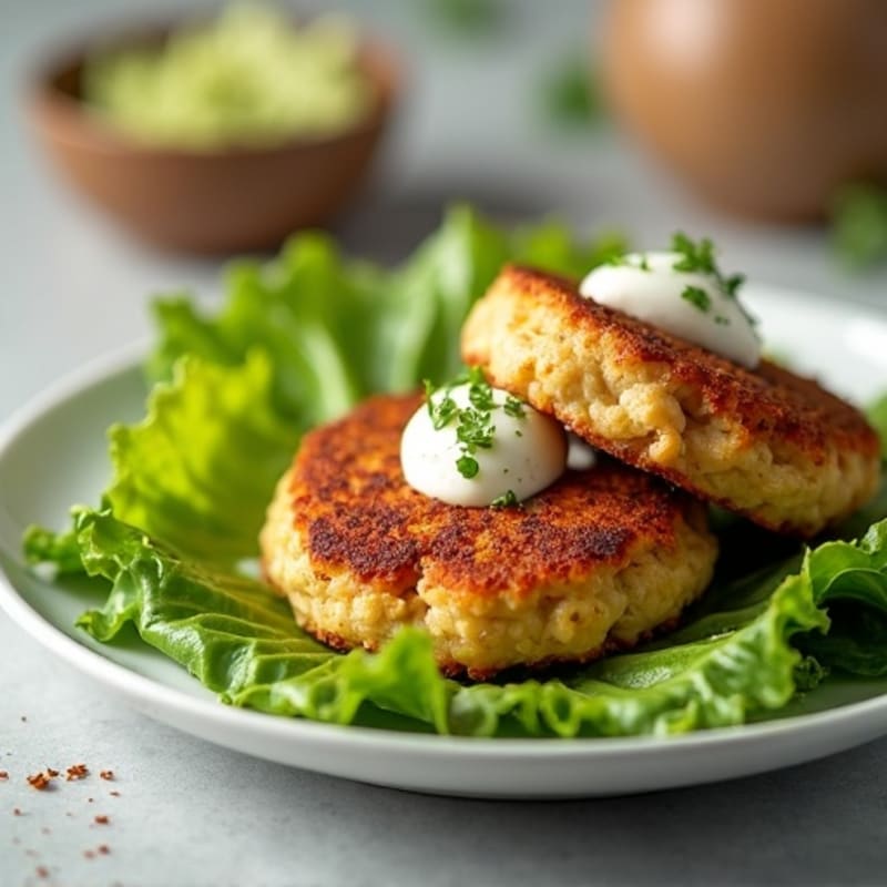 Seared Chicken Caesar Patties with Crisp Romaine