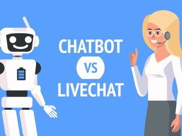 Live chat versus chatbot illustration.