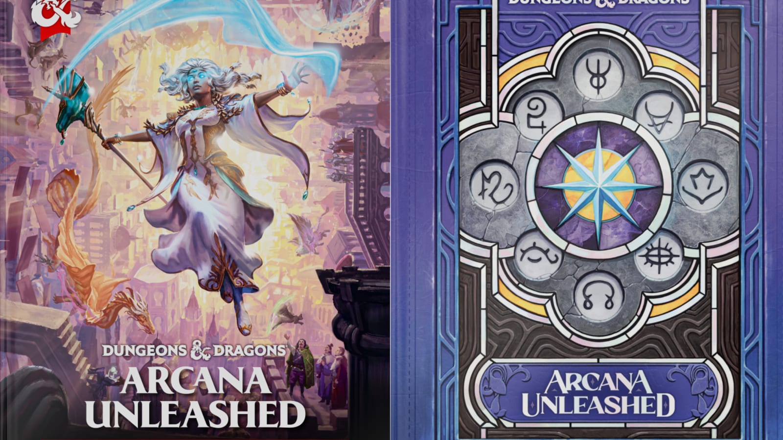 The standard and alternate covers of Arcana Unleashed displayed side by side