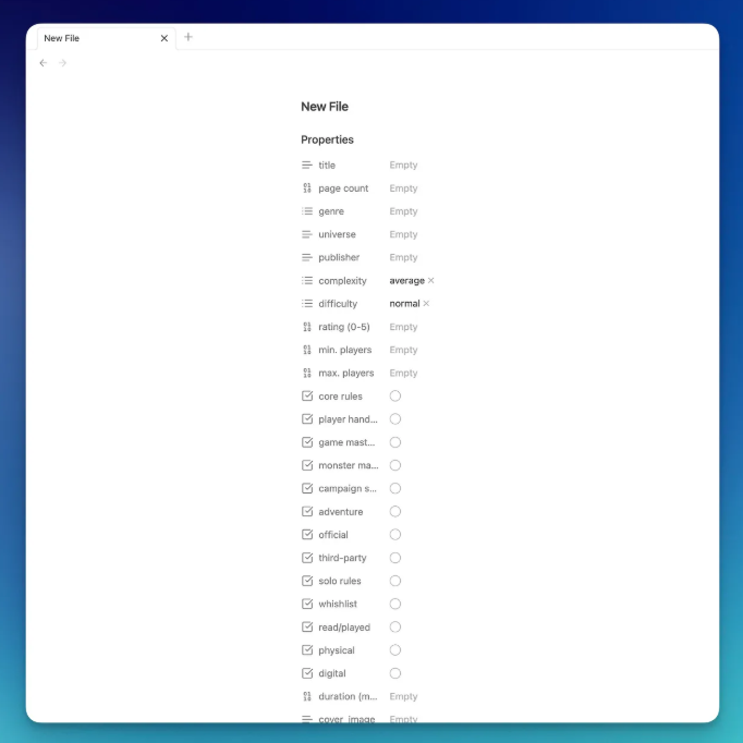 note template screenshot