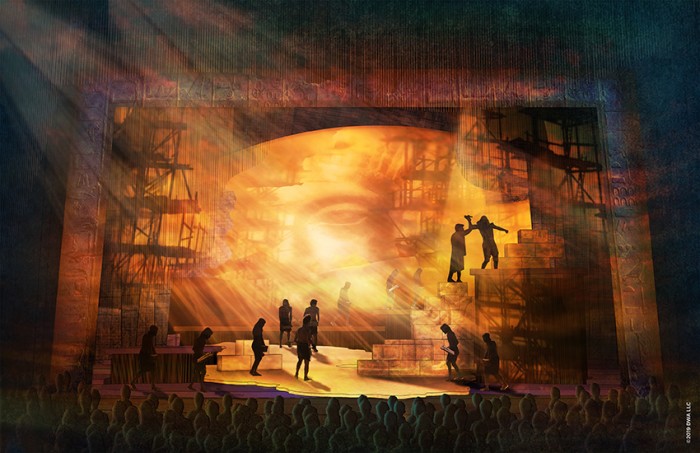 The Prince Of Egypt scenic design illustration by Kevin Depinet 