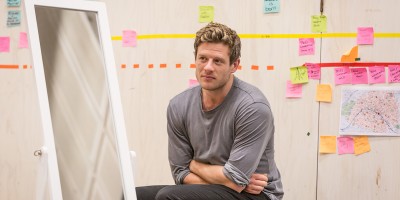 James Norton (Zack) in rehearsals for Belleville at the Donmar Warehouse (Photo: Marc Brenner)