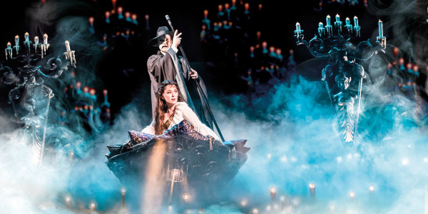 Ben Lewis (The Phantom) and Kelly Mathieson (Christine Daae) in The Phantom Of The Opera London (Photo: Johan Persson)