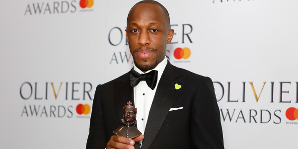 Giles Terera backstage at the 2018 Olivier Awards