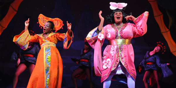 Tameka Empson and Clive Rowe in Aladdin at Hackney Empire in 2009