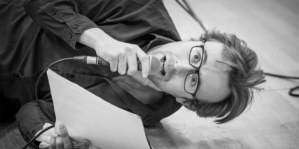 John Heffernan in rehearsals for Pinter Seven (Photo: Marc Brenner)