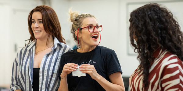 Lucie Jones and Ashley Roberts in Waitress rehearsals (Photo: Helen Maybanks)