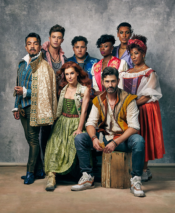 & Juliet, (l-r) David Bedella Jordan Luke Gage, Cassidy Janson, Tim Mahendran, Miriam-Teak Lee, Oliver Thomsett, Arun Blair-Mangat, Melanie La Barrie