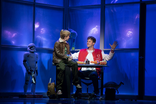 Austen Phelan as Billy, Jay McGuiness as Josh Baskin. Photo by Alastair Muir