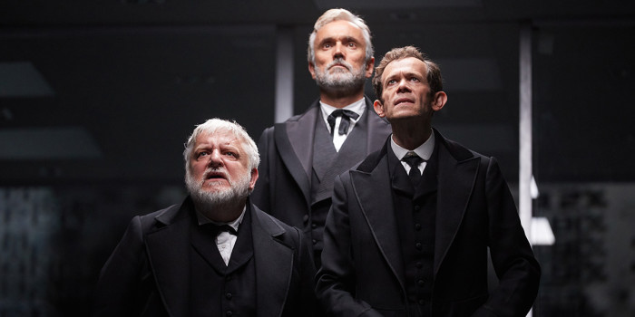 Simon Russell Beale, Ben Miles and Adam Godley in The Lehman Trilogy at the National Theatre (Photo: Mark Douet)