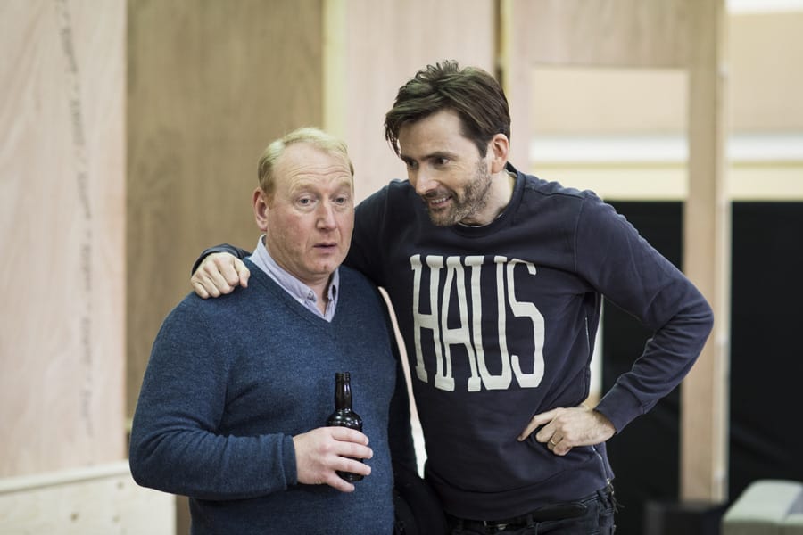 Adrian Scarborough and David Tennant in rehearsals for Don Juan In Soho (Photo: Helen Maybanks)