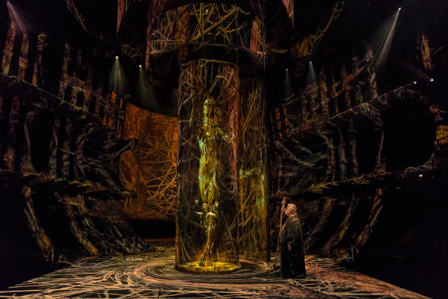 Mark Quartley and Simon Russell Beale in The Tempest at the Barbican Theatre (Photo: Topher McGrillis, RSC)