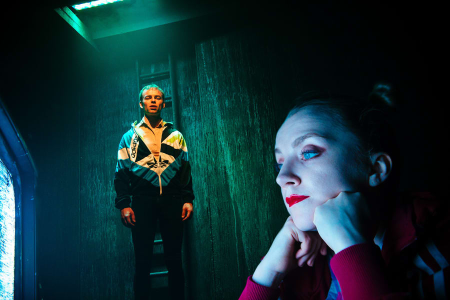 Colin Campbell and Evanna Lynch in Disco Pigs at Trafalgar Studios (Photo: Alex Brenner)