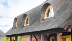 Dak bedekt met mooi riet