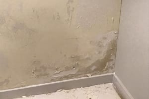 Schade aan binnenmuur door opstijgend vocht.