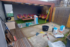 uitbreiding en betegelen buitenterras