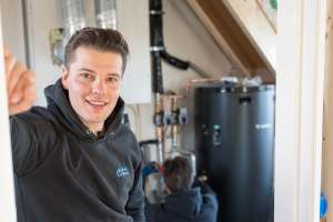 Volledig elektrische warmtepomp installatie binnen