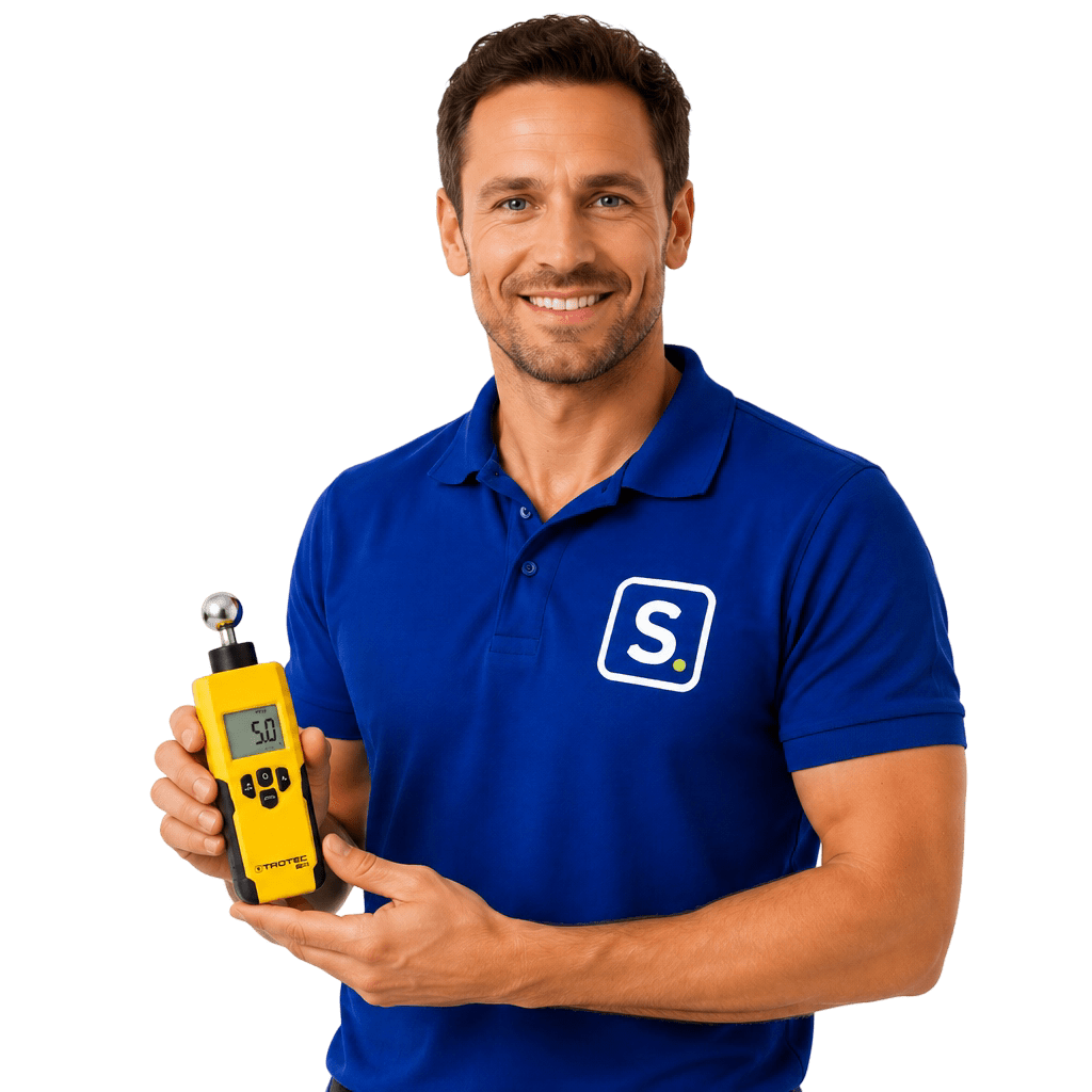 Vochtbestrijding specialist met vochtmeter