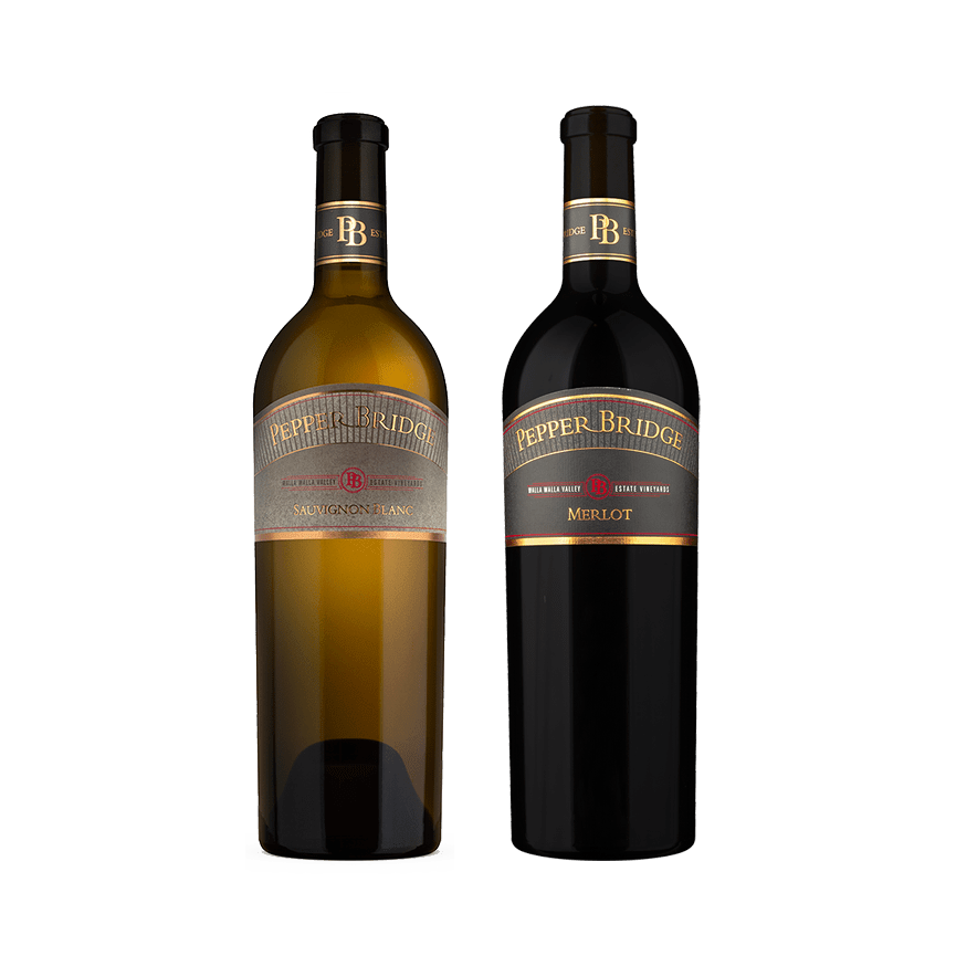 Sauvignon Blanc and Merlot Bottle Image