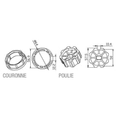 Adaptateur octogonal 60x0,8mm photo du produit