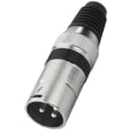 Fiche XLR male, 3 poles, noir photo du produit