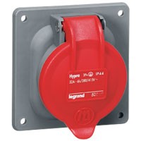 Socle de prise tableau hypra ip44 - 380-415v - 16a - 2p+t