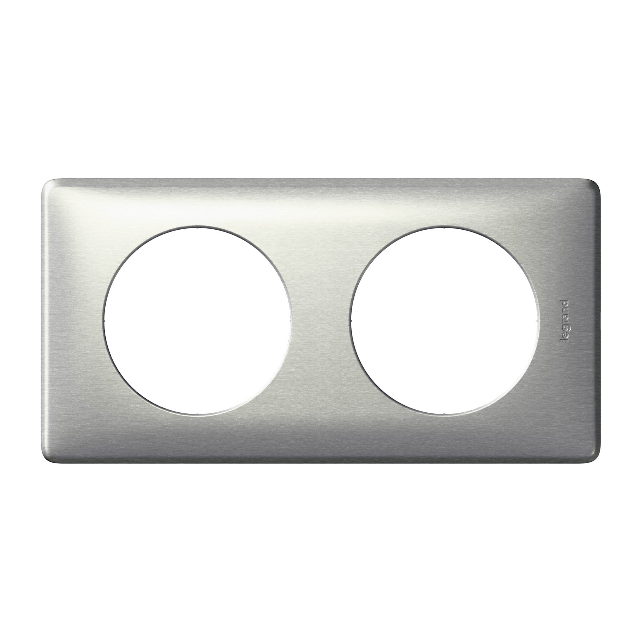 Plaque céliane métal 2 postes - finition titane