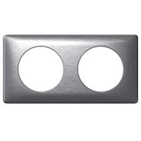 Plaque céliane métal 2 postes - finition aluminium
