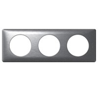 Plaque céliane métal 3 postes - finition aluminium