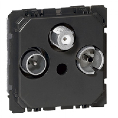 Céliane, une prise télévision à combiner avec des plaques pour jouer sur les couleurs et les matière