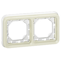 LEGRAND  - Plaque support Plexo encastr&eacute; - 2 postes horizontal - Blanc