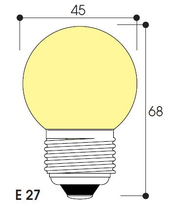 Inc - sphérique 45x68 48v 25w e27