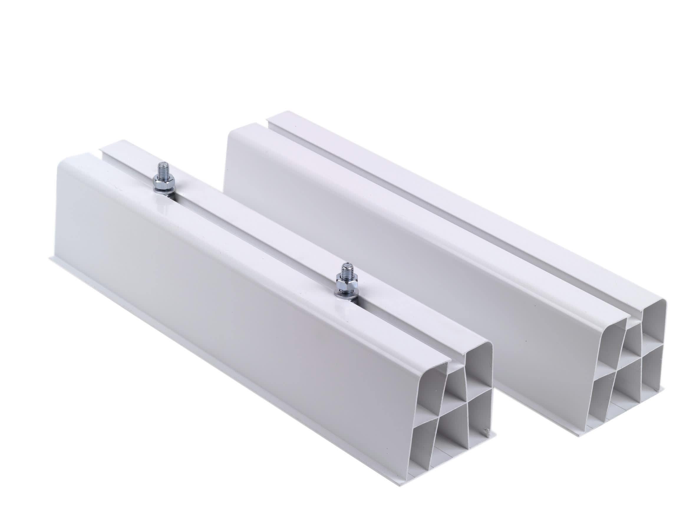 Paire de supports de sol en pvc de 95mm de hauteur pour pose de groupes exterieurs, livre avec visse