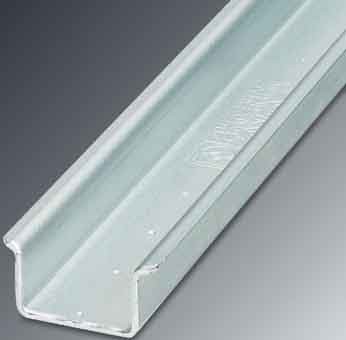 Profilé chapeau, matériau : galvanisé, non percé, hauteur 15 mm, largeur 35 mm, longueur : 2 m - ven