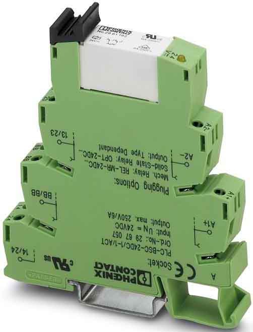 Embase plc de 14 mm à raccordement vissé, tension d'entrée 24 v dc (sans relais)