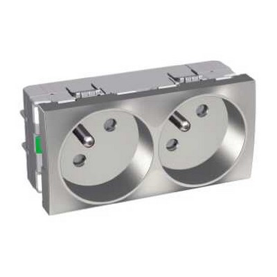 Altira - prise de couranr double 2p+t 45 - aluminium