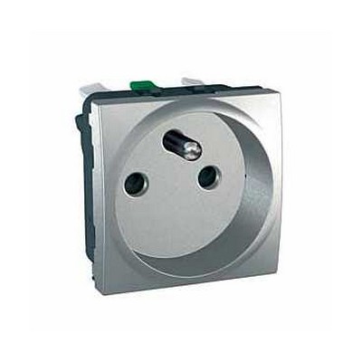 Unica alu prise de courant 2p+t 10/16 a connexion rapide 2 modules