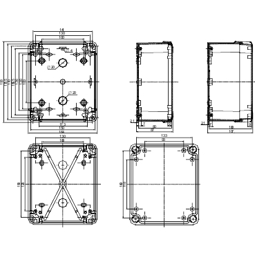 Thalassa - boîte industrielle - 192x164x87mm - abs
