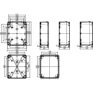 Thalassa - boîte industrielle - 241x192x105mm - abs