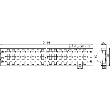 Spacial sf/sm - 2 traverses universelles - 3 rangées - 90x60