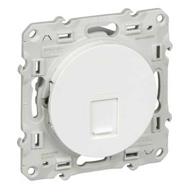 Odace - prise de communication simple - blanc (ral 9003) - brillant - rj45 (8 contacts) cat.5 ≪= 