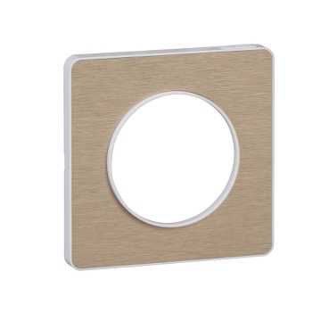 Odace - touch - plaque - blanc et aluminium brossé (ral 9003) - 1 poste - h 85mm - l 85mm - p 10mm -