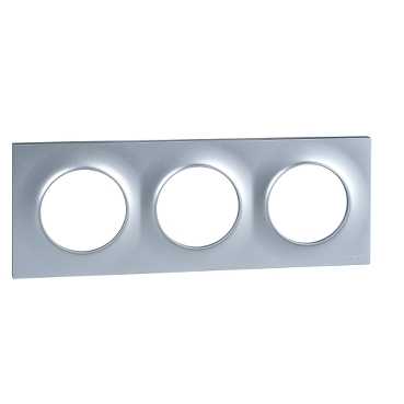 Odace - styl - plaque - aluminium - 3 postes horizontal 71mm | 3 postes vertical 71mm - h 85mm - l 2