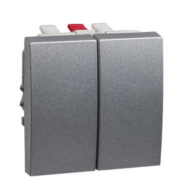 Altira - interrupteur double va-et-vient - aluminium