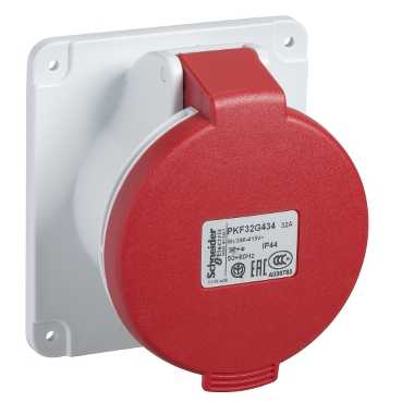 Pratika - prise industrielle basse tension droite - 16a - 380...415 V - ca - 3p+t - 50/60 hz - iec 6