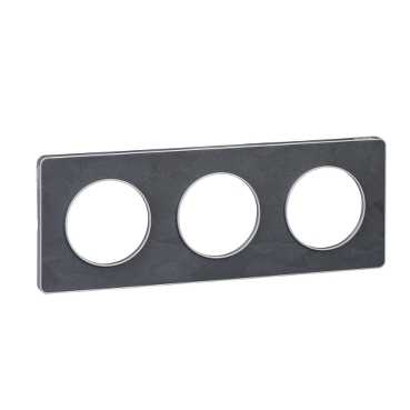 Odace - touch - plaque - aluminium et ardoise - 3 postes horizontal 71mm | 3 postes vertical 71mm - 
