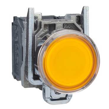 Harmony xb4 - poussoir lumineux led - 1f+1o - orange - ø22 -