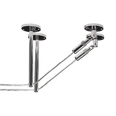 Supports longs pour câble tendu t.b.t, chrome, 2 pièces, 16 cm