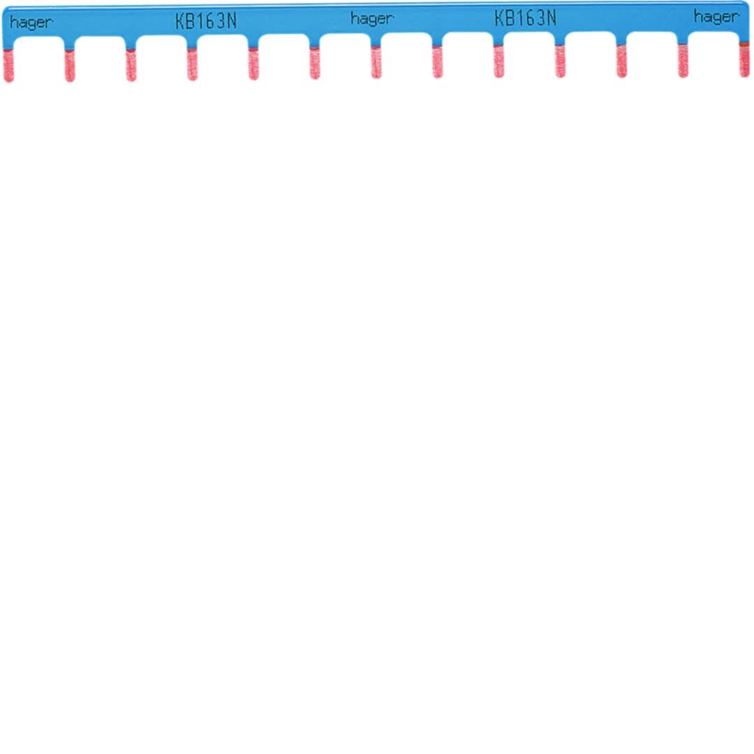 Barre de pontage 1p 63a languette 10mm² bleu 12m